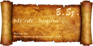 Bóné Szabina névjegykártya